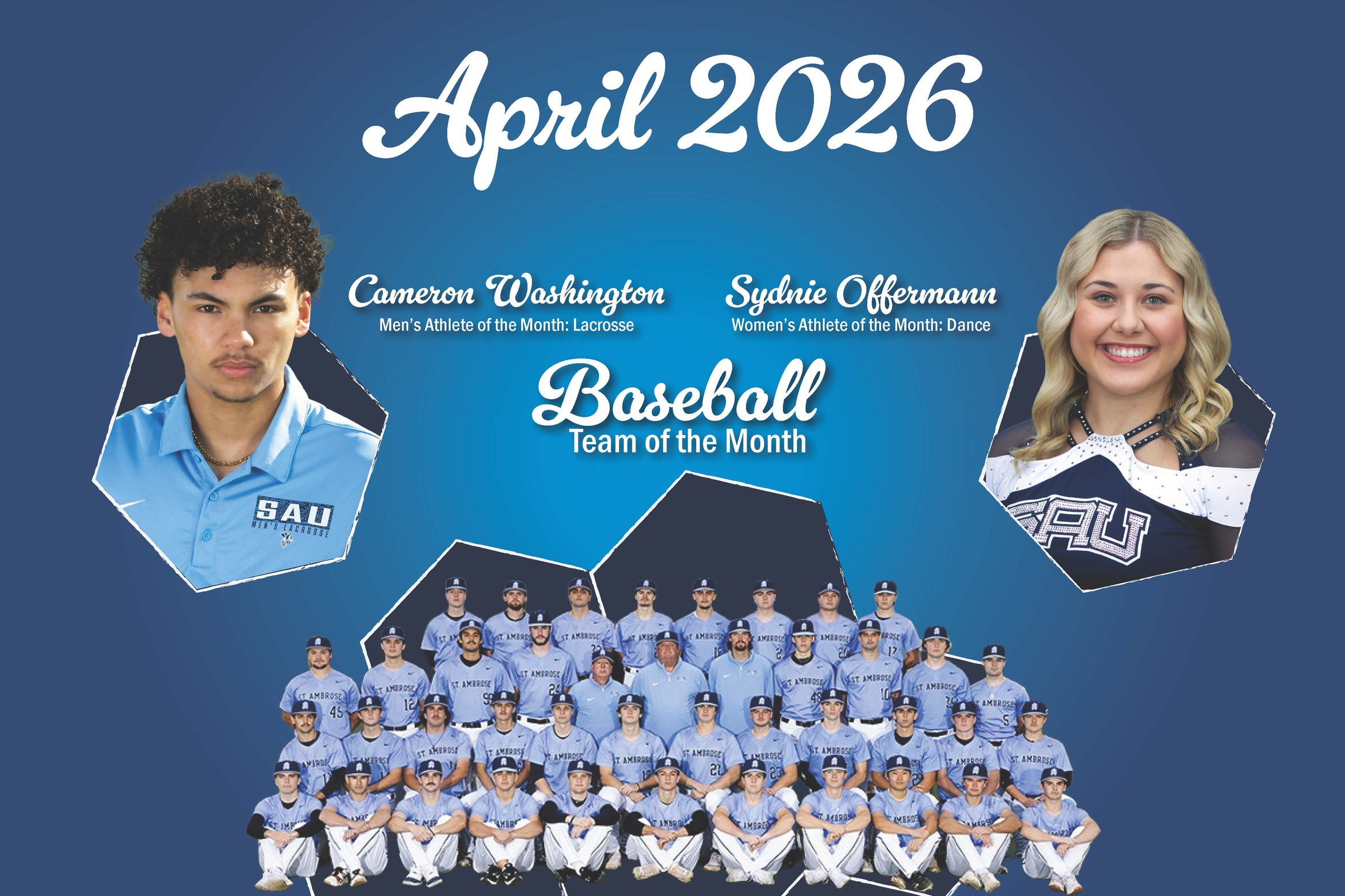 Offermann and Washington named Athletes of the Month; Baseball named Team of the Month