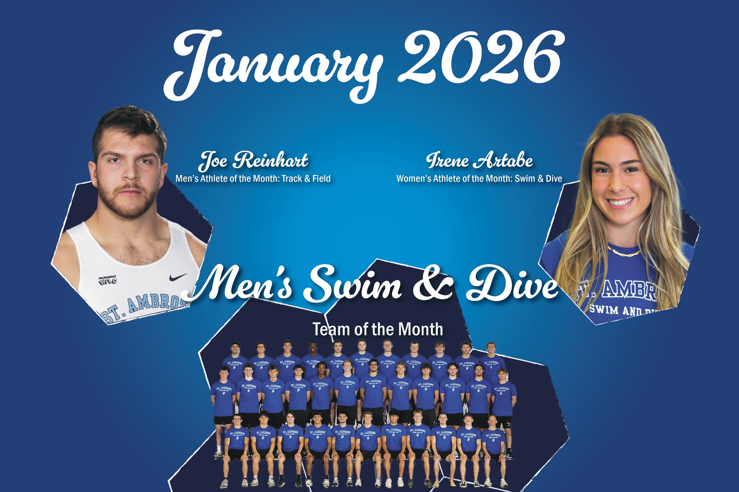 Men&rsquo;s Swimming named Team of the Month; Artabe and Reinhart named Athletes of the Month