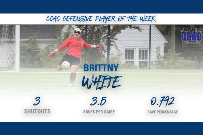 White named CCAC Defensive Player of the Week