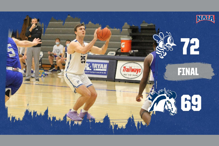 Bees rally late to defeat Mustangs 72-69