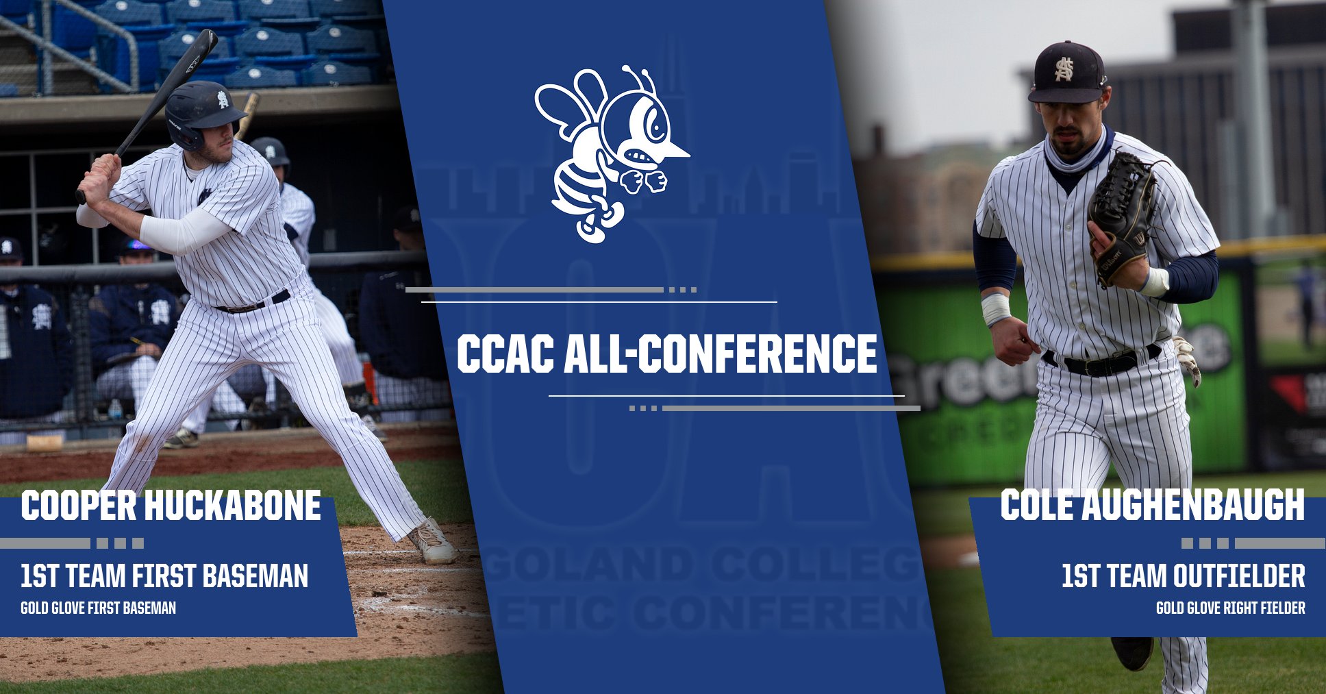Huckabone, Aughenbaugh named first team All-CCAC; earn Gold Glove honors alongside Coughlin