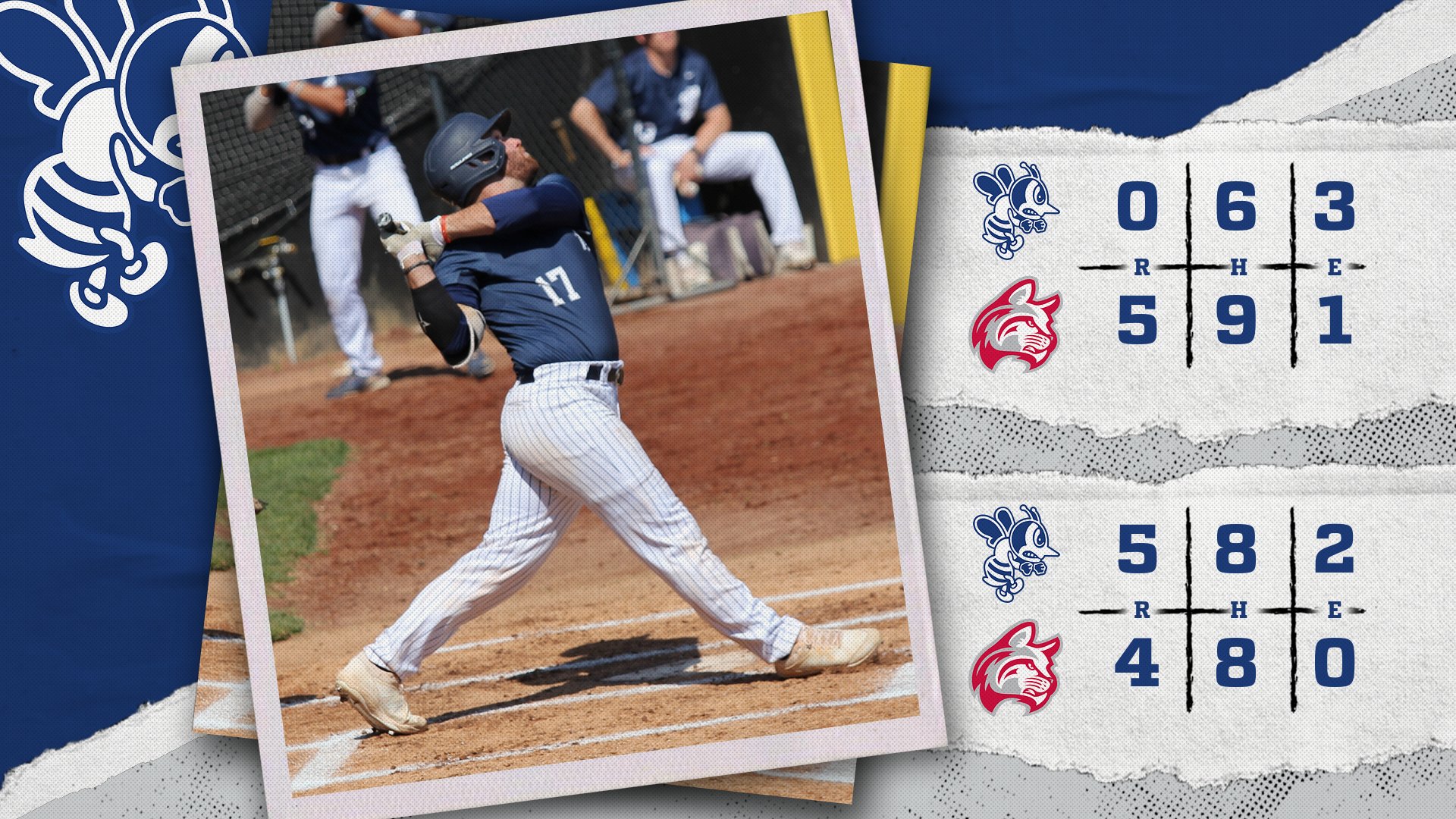 Bees earn split with No. 14 Indiana Wesleyan