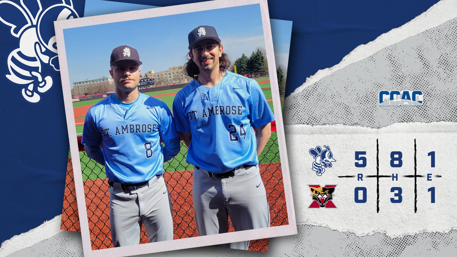 Marchizza pitches Bees to 5-0 win at Saint Xavier