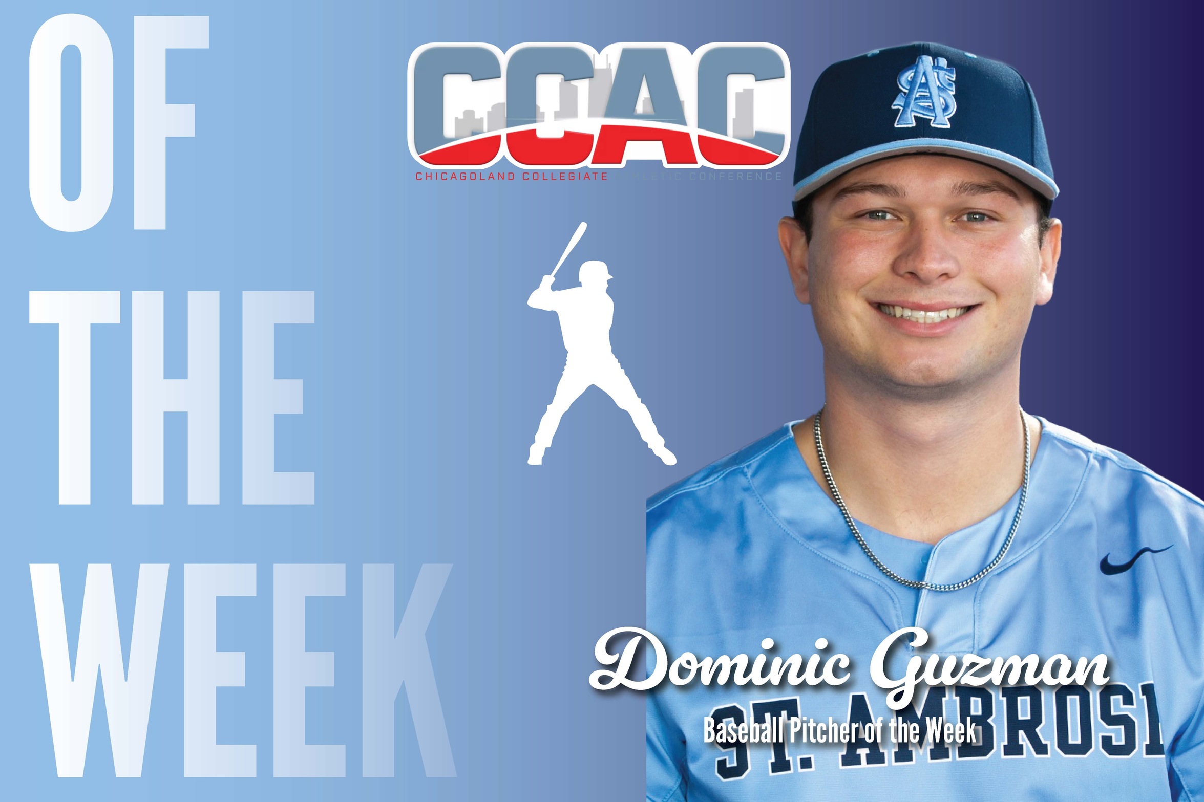 Guzman wins third CCAC Pitcher of the Week award