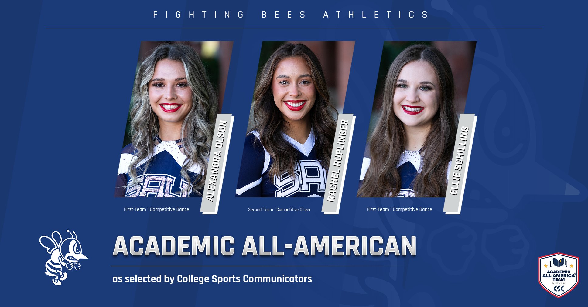 Olson, Schilling, and Ruplinger earned CSC Academic All-American honors