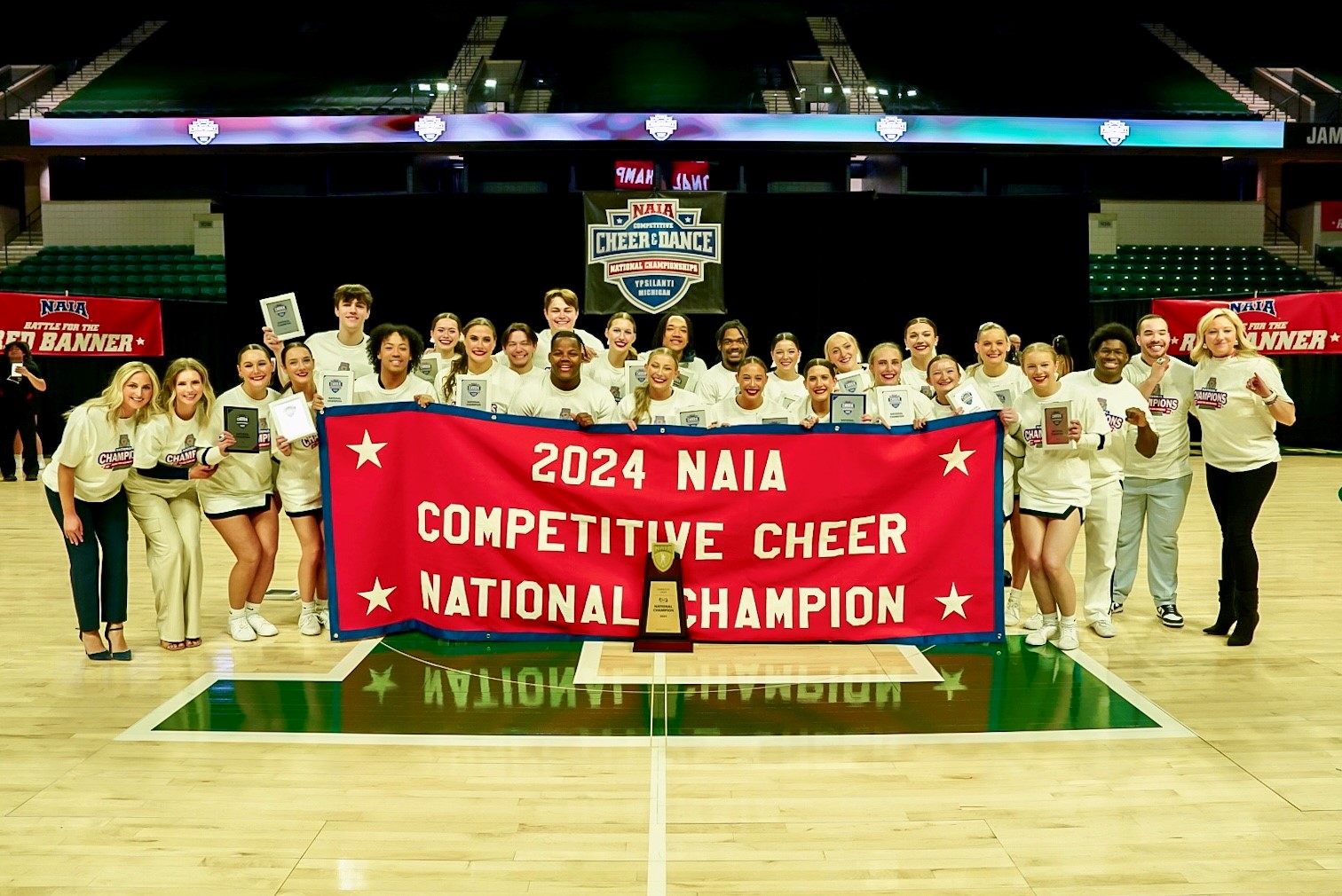 SAU Cheer goes back-to-back at NAIA Nationals