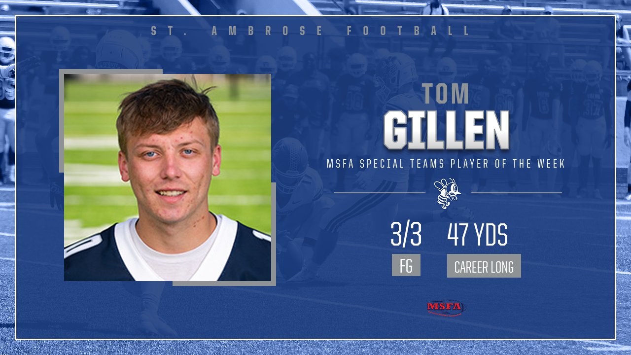 Gillen named MSFA Special Teams Player of the Week