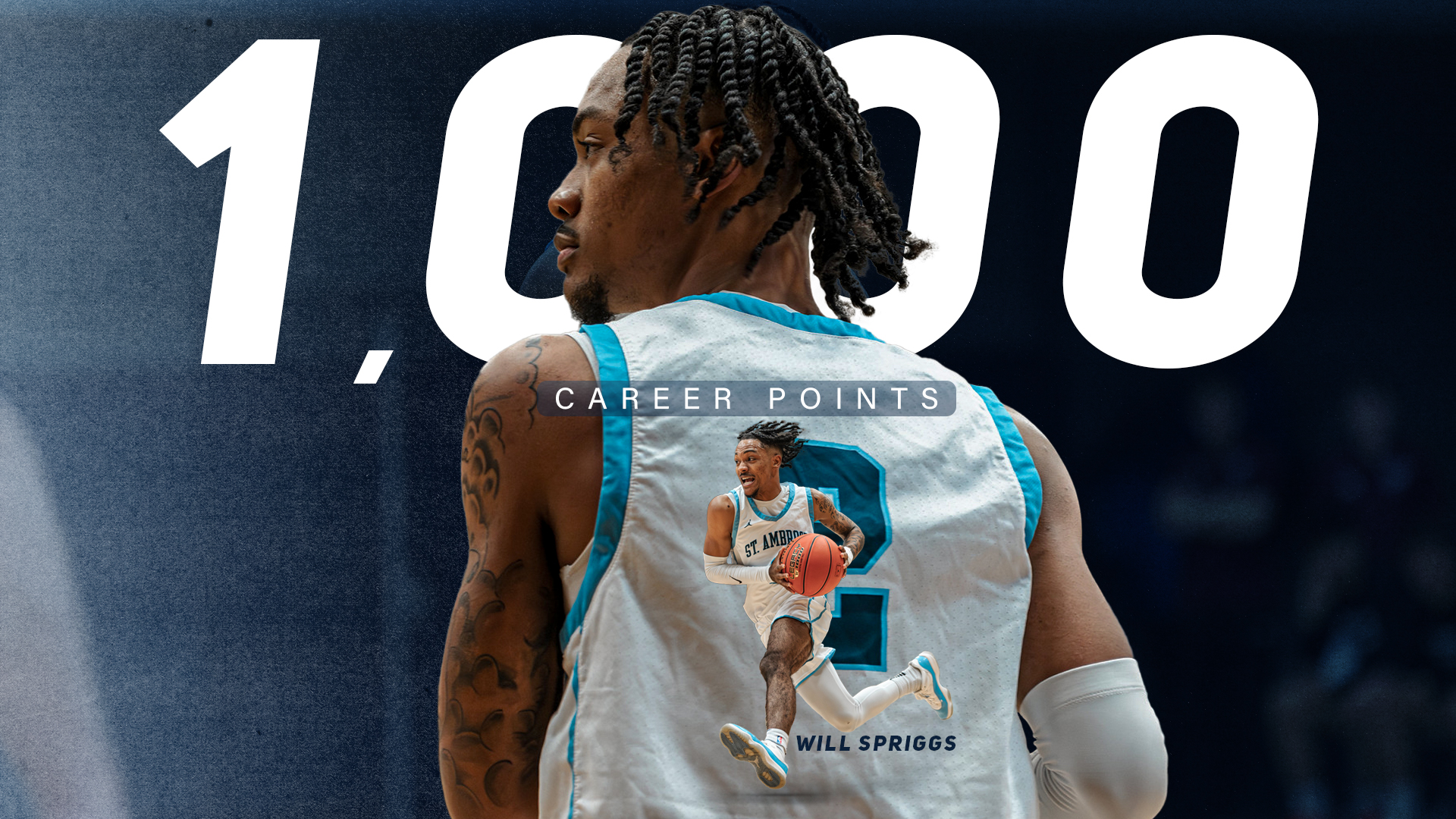 Spriggs scores 1000th career point as SAU rallies for overtime win