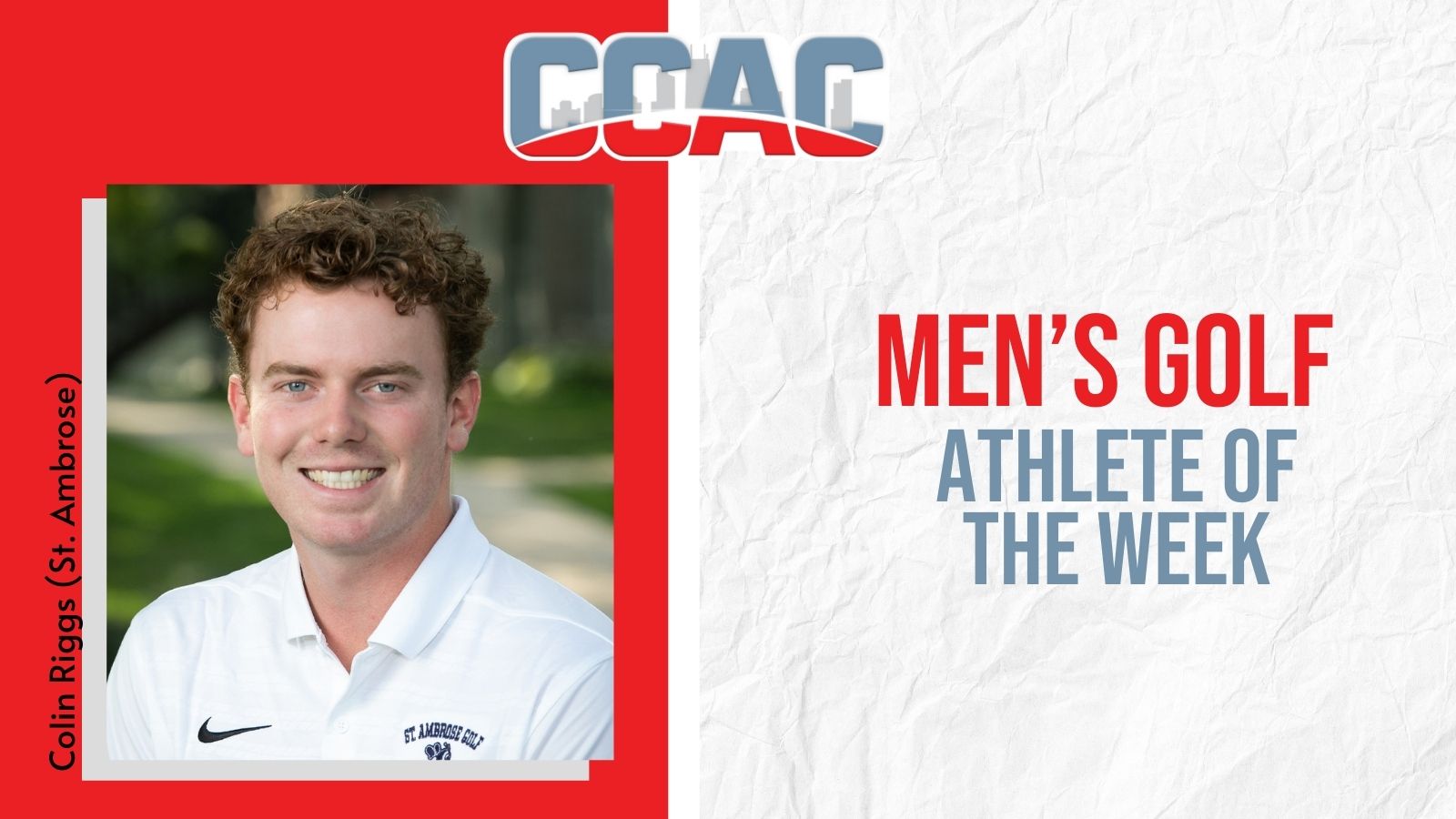 Riggs named CCAC Golfer of the Week