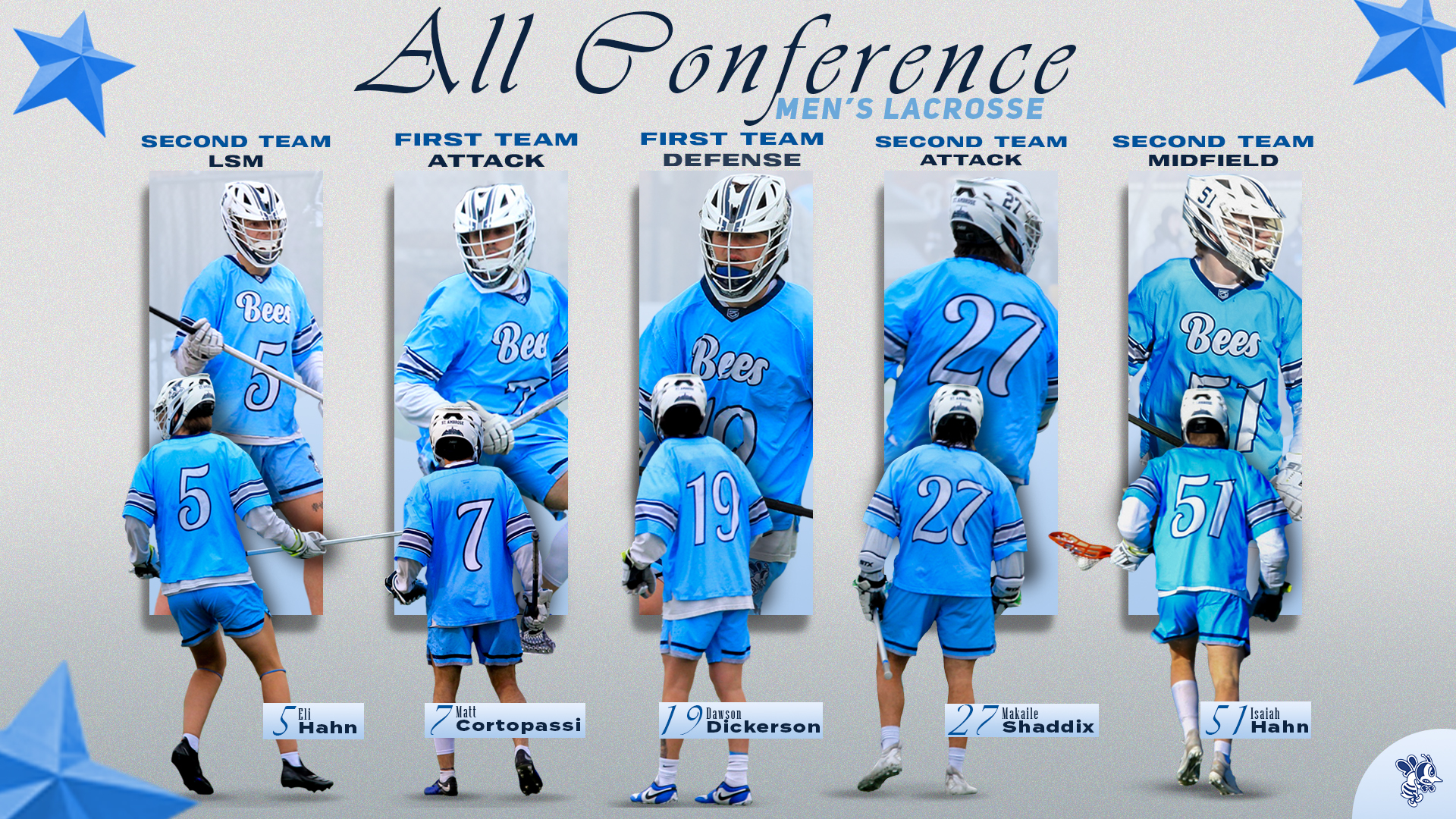 Five Bees earn Heart postseason honors