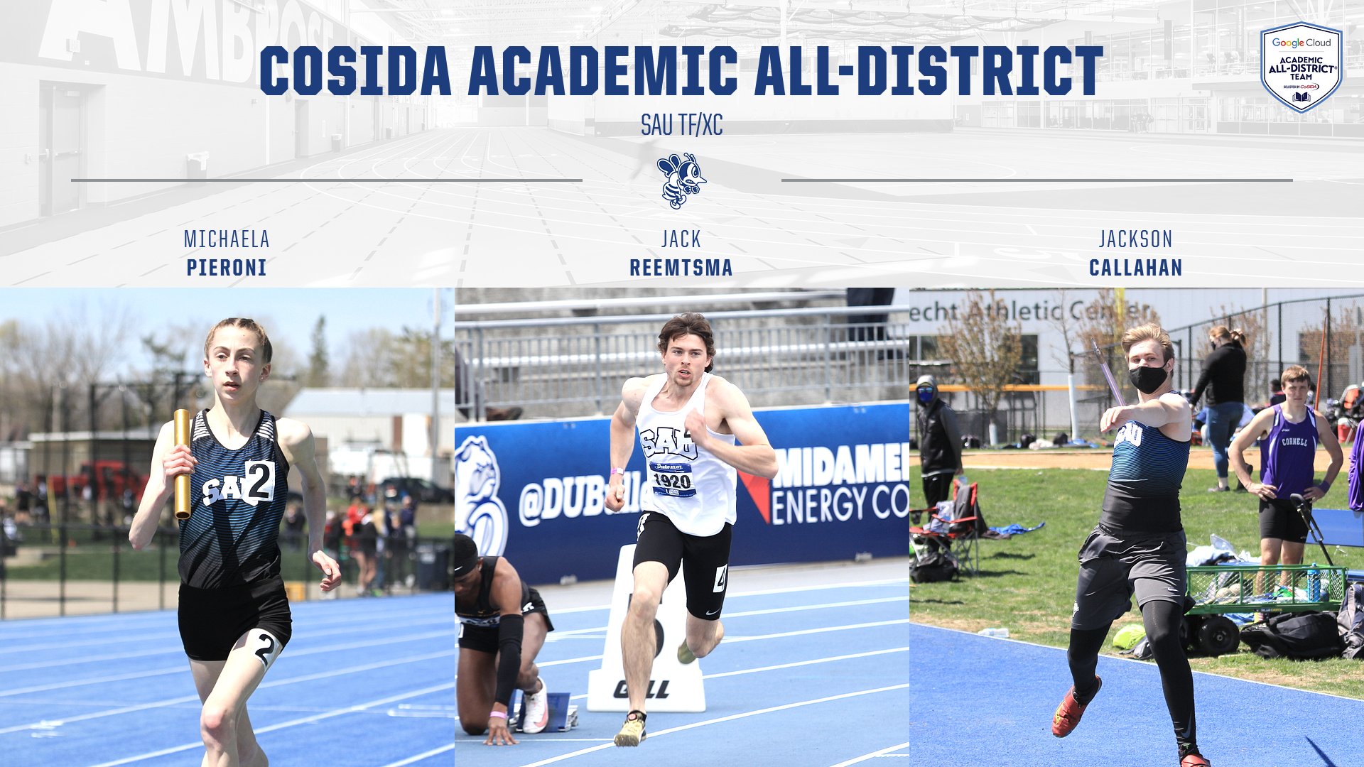 Pieroni, Callahan and Reemtsma named to CoSIDA Academic All-District Team