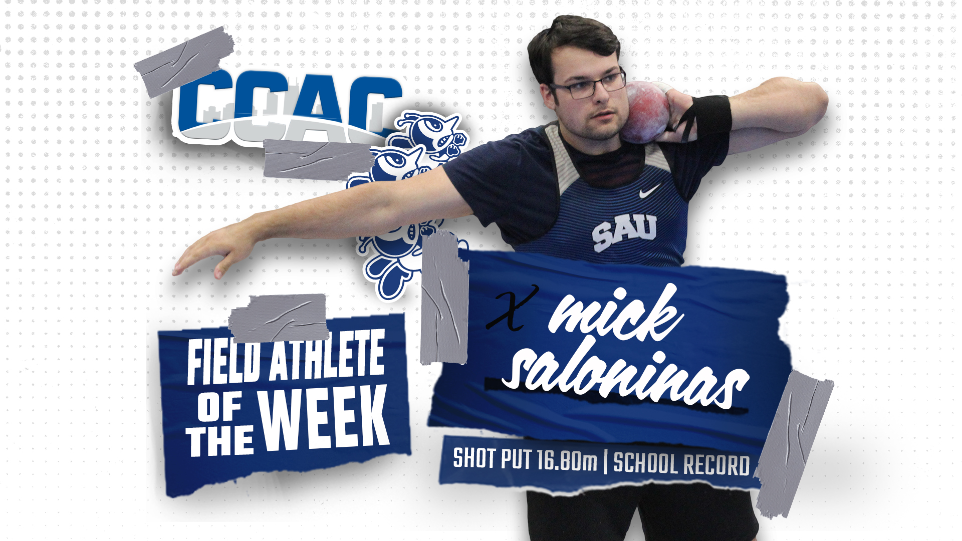 Saloninas repeats as CCAC Indoor Field Athlete of the Week