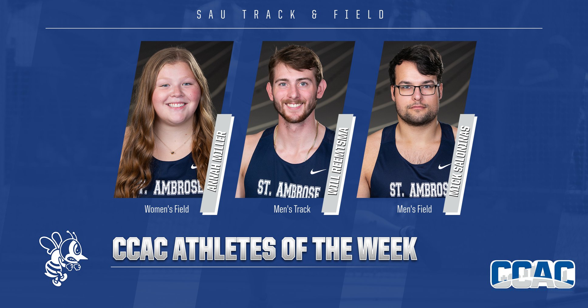Reemtsma, Saloninas and Miller named CCAC Athletes of the Week