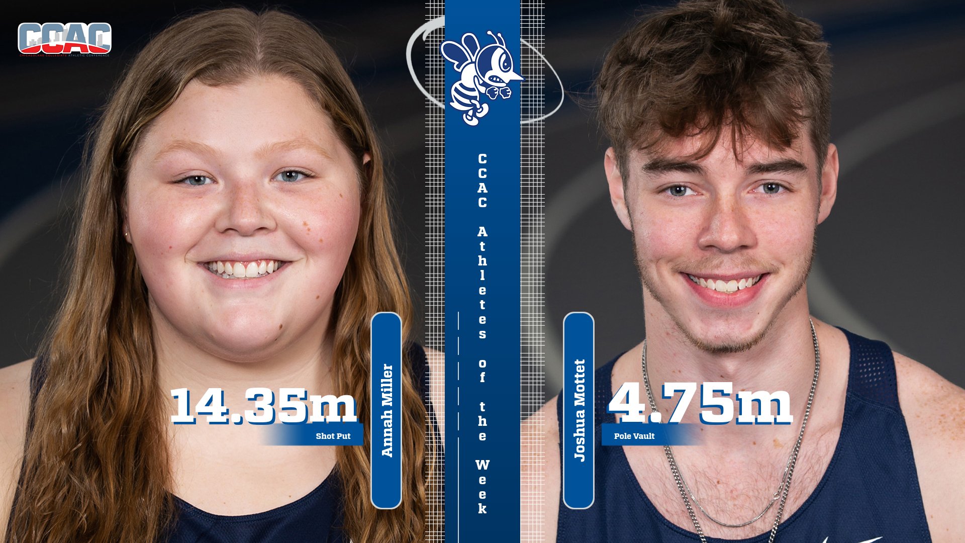 Miller, Mottet named CCAC Athletes of the Week