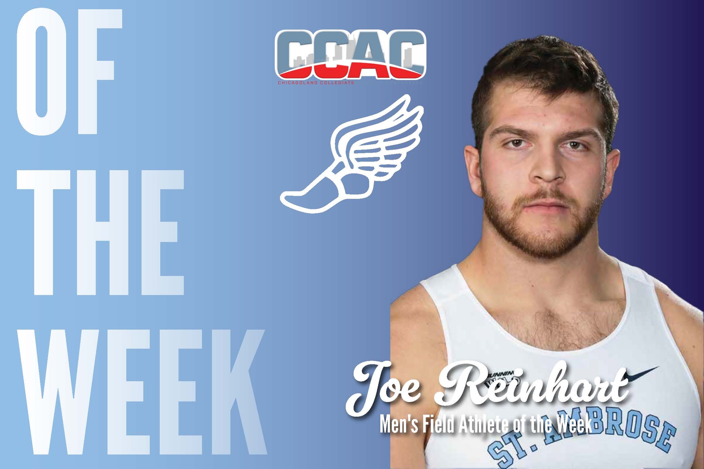 Reinhart named CCAC Field Athlete of the Week