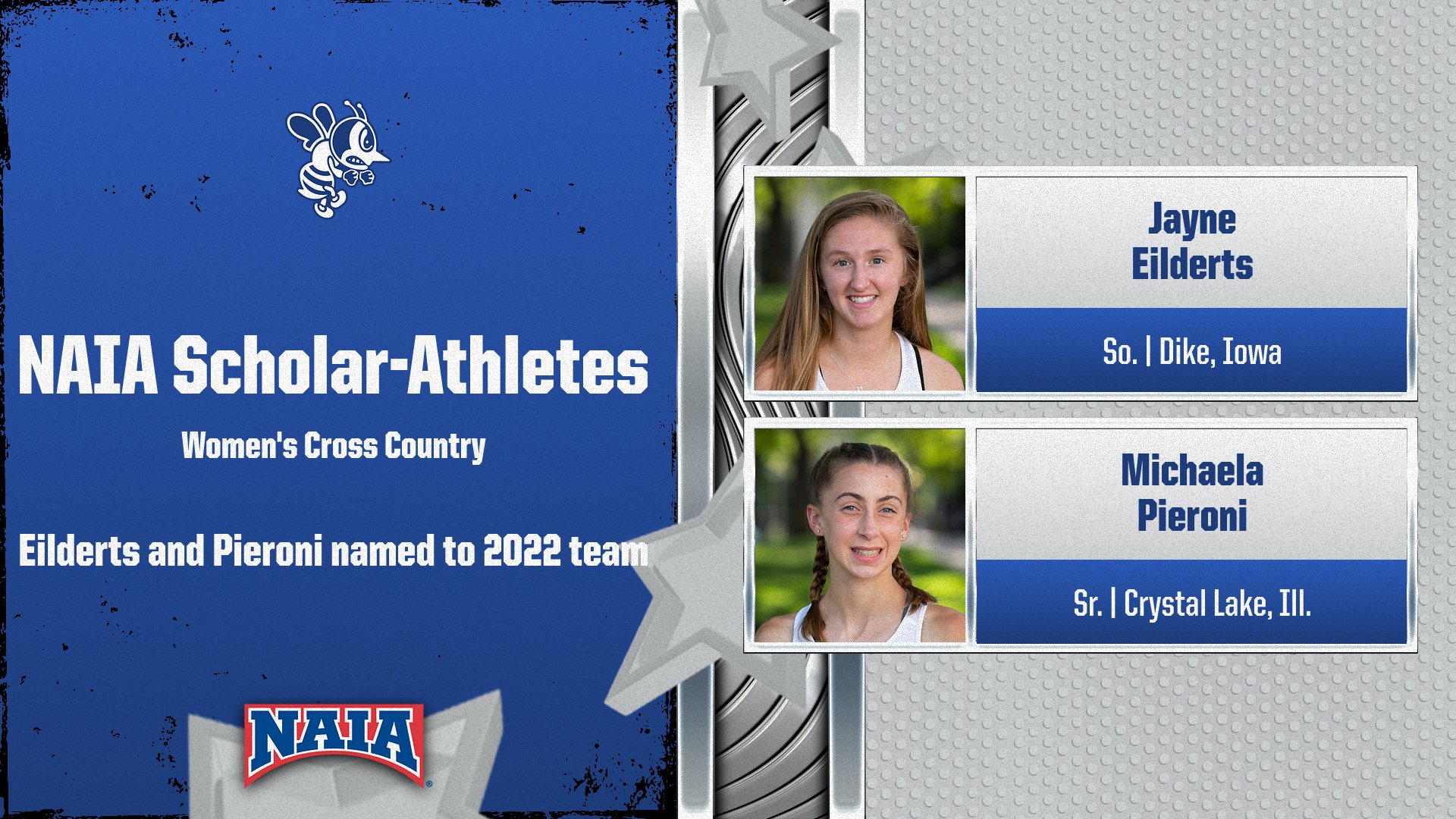 Eilderts and Pieroni named NAIA Women's Cross Country Scholar-Athletes
