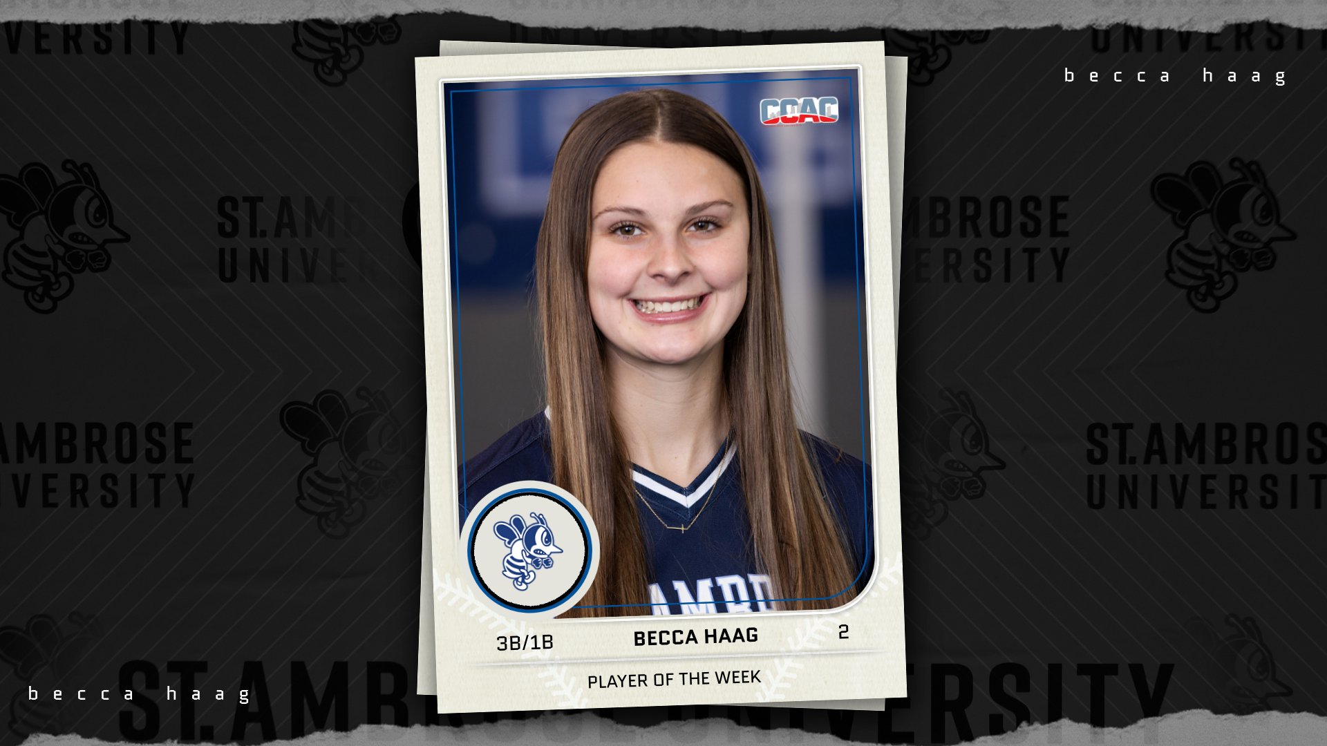 Haag named CCAC Player of the Week