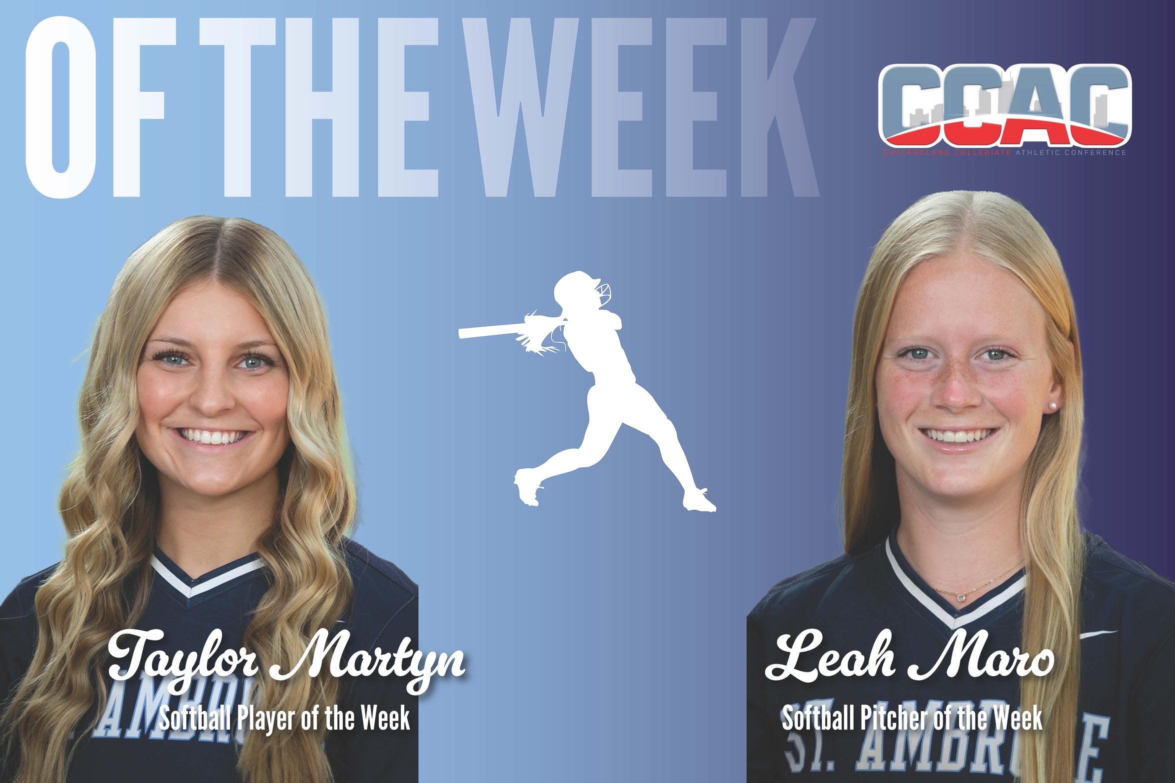 Martyn, Maro named CCAC Player and Pitcher of the Week