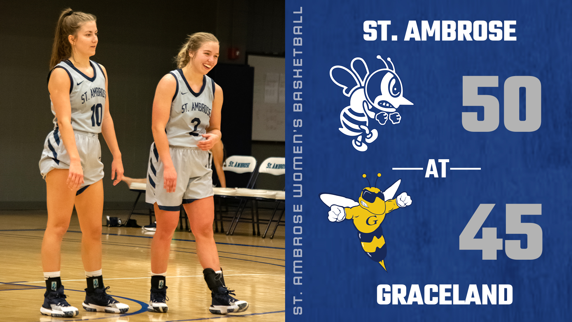 St. Ambrose holds off Graceland 50-45