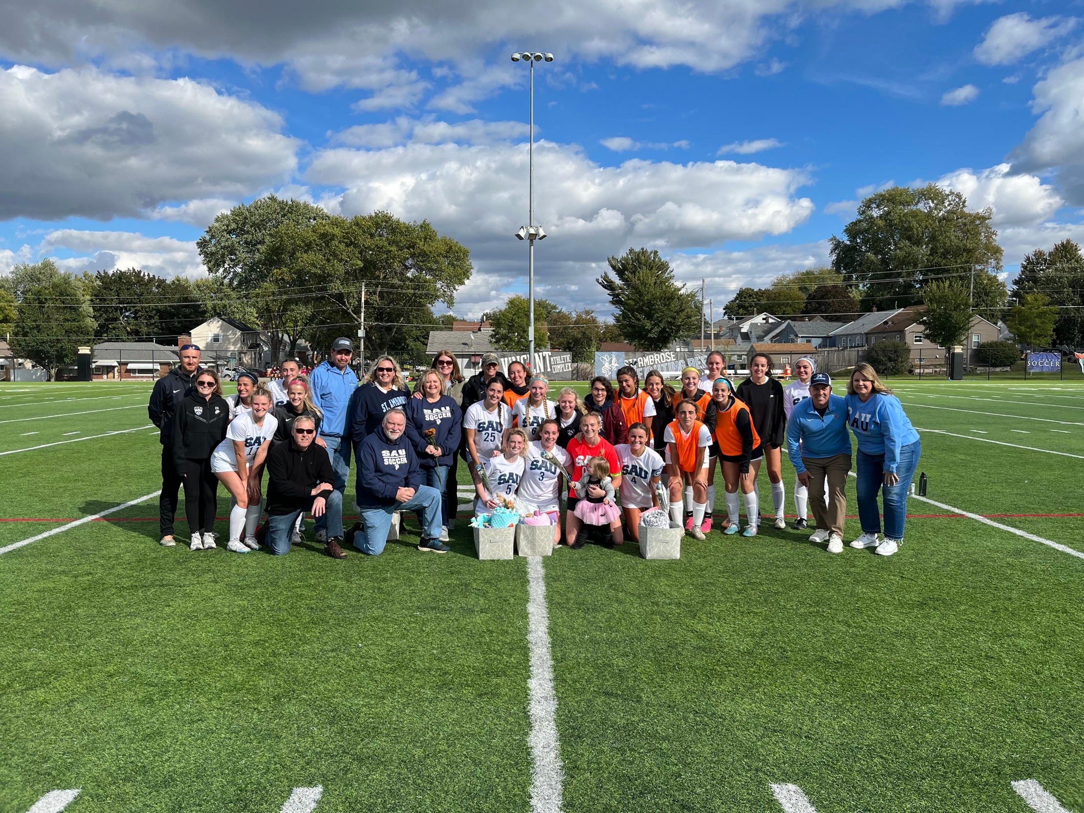 SAU rolls over Saints on Senior Day