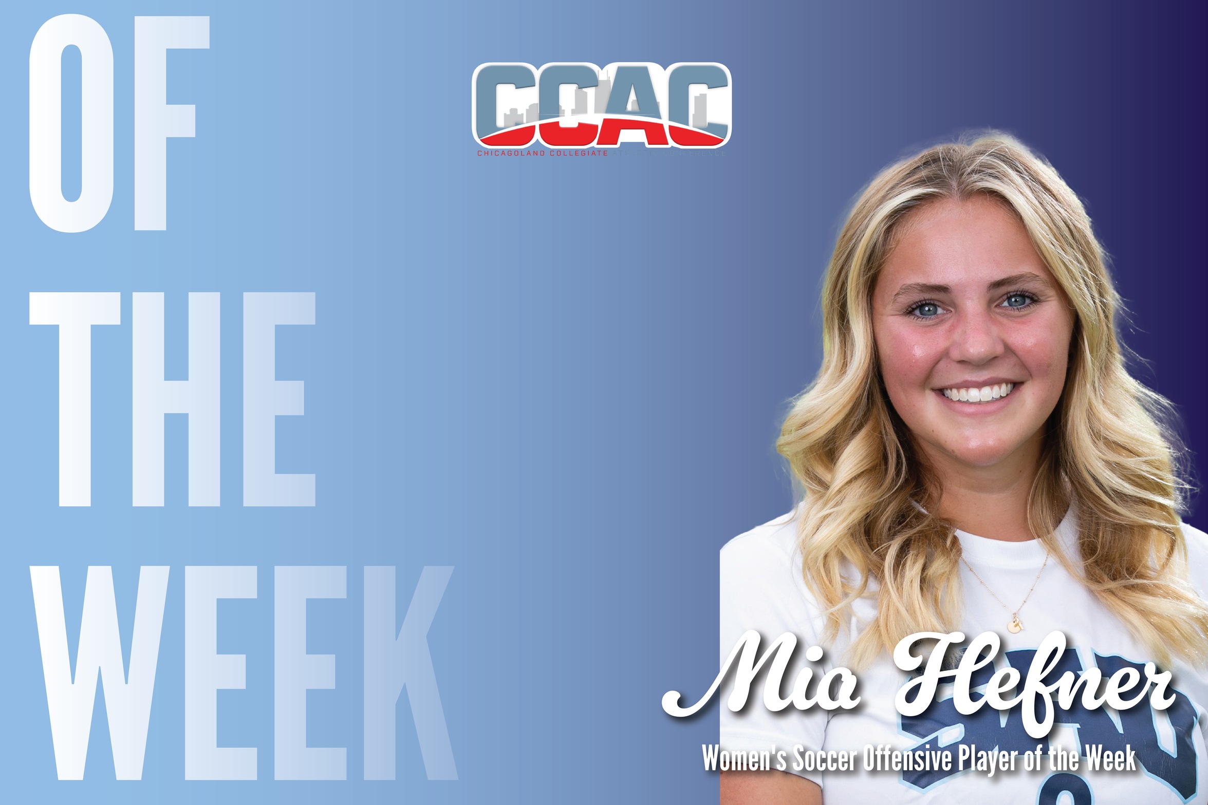 Hefner earns CCAC Offensive Player of the Week honors