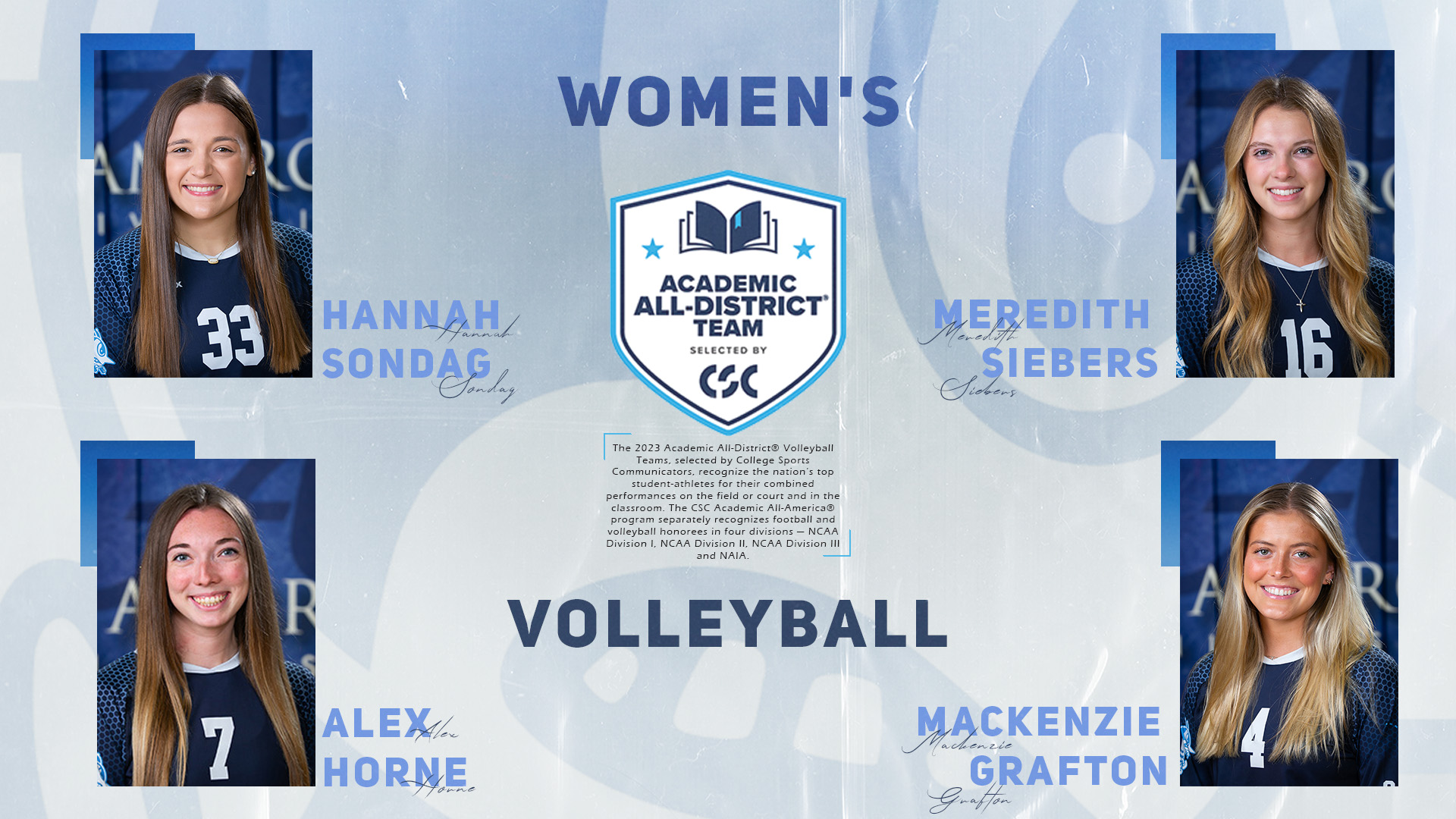 Four Bees named to CSC Academic All-District Team